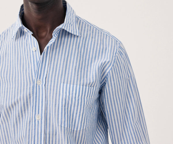 Chemise rayée bleue HARTFORD