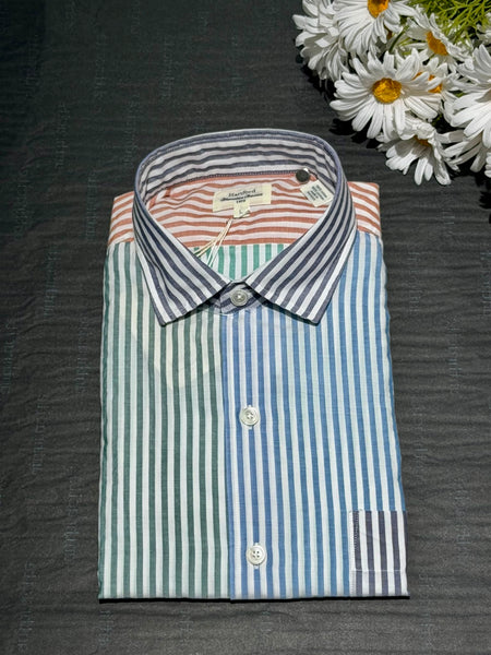Chemise patchwork rayée HARTFORD