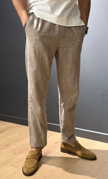 Pantalon lin rayé DSTREZZED